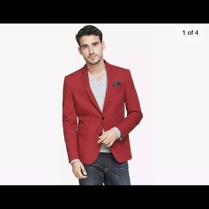 Express MEN red twill blazer